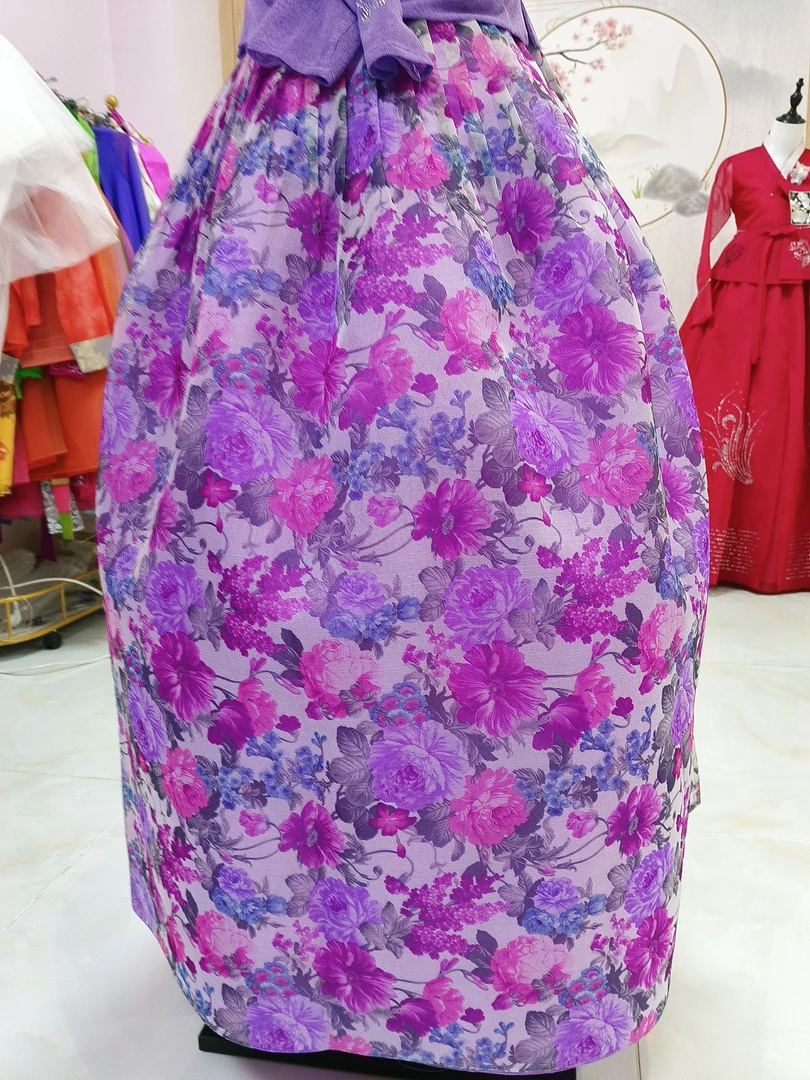 碎花朝鲜族练功裙