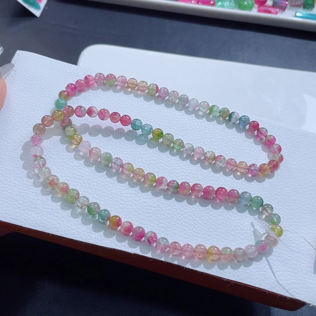 碧玺未镶嵌手链6mm左右