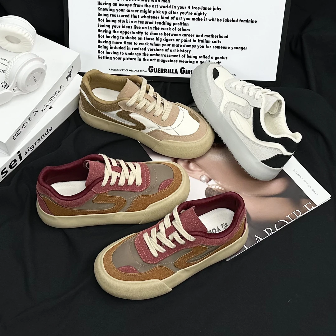 【xm】新款复古德训鞋显脚小安克拉红色夏季薄款透气平底运动鞋