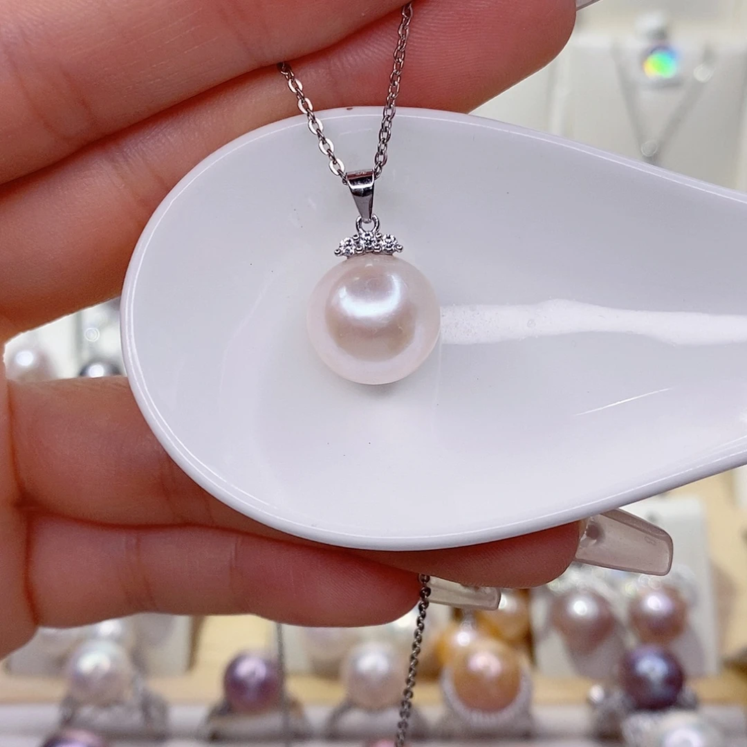 吊坠(赠链)银S925镶嵌淡水珍珠13➕