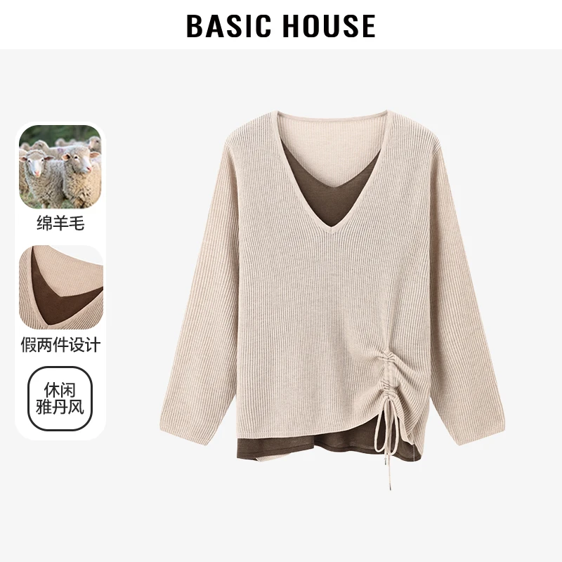 【薇笑专属】Basic House/百家好款绵假两件针织衫-B0624S5F602