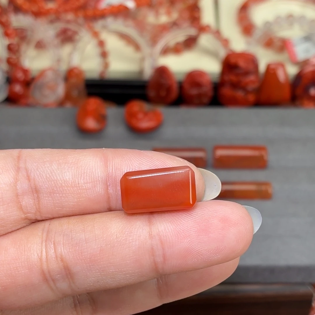 ᝰ***哥南红玛瑙未镶嵌颈饰长条（三通孔不退换）