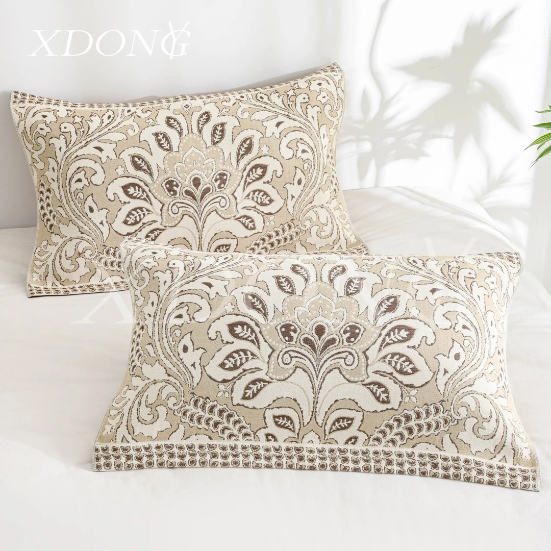 XDONGY（冬云家纺）高定52*75 柔软亲肤 意缘风情黄 枕巾一对装