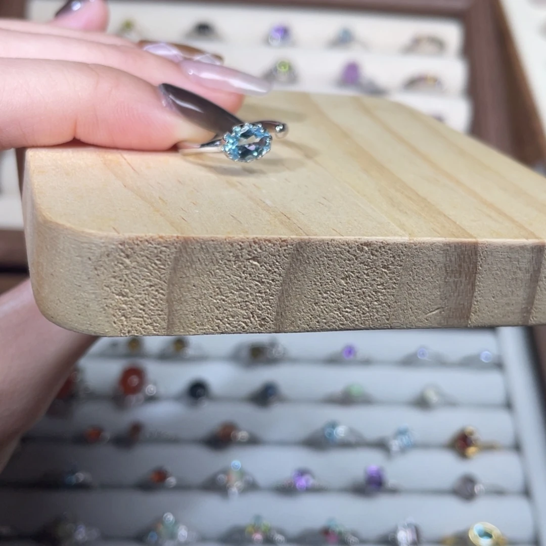 戒指烟晶银S925镶嵌