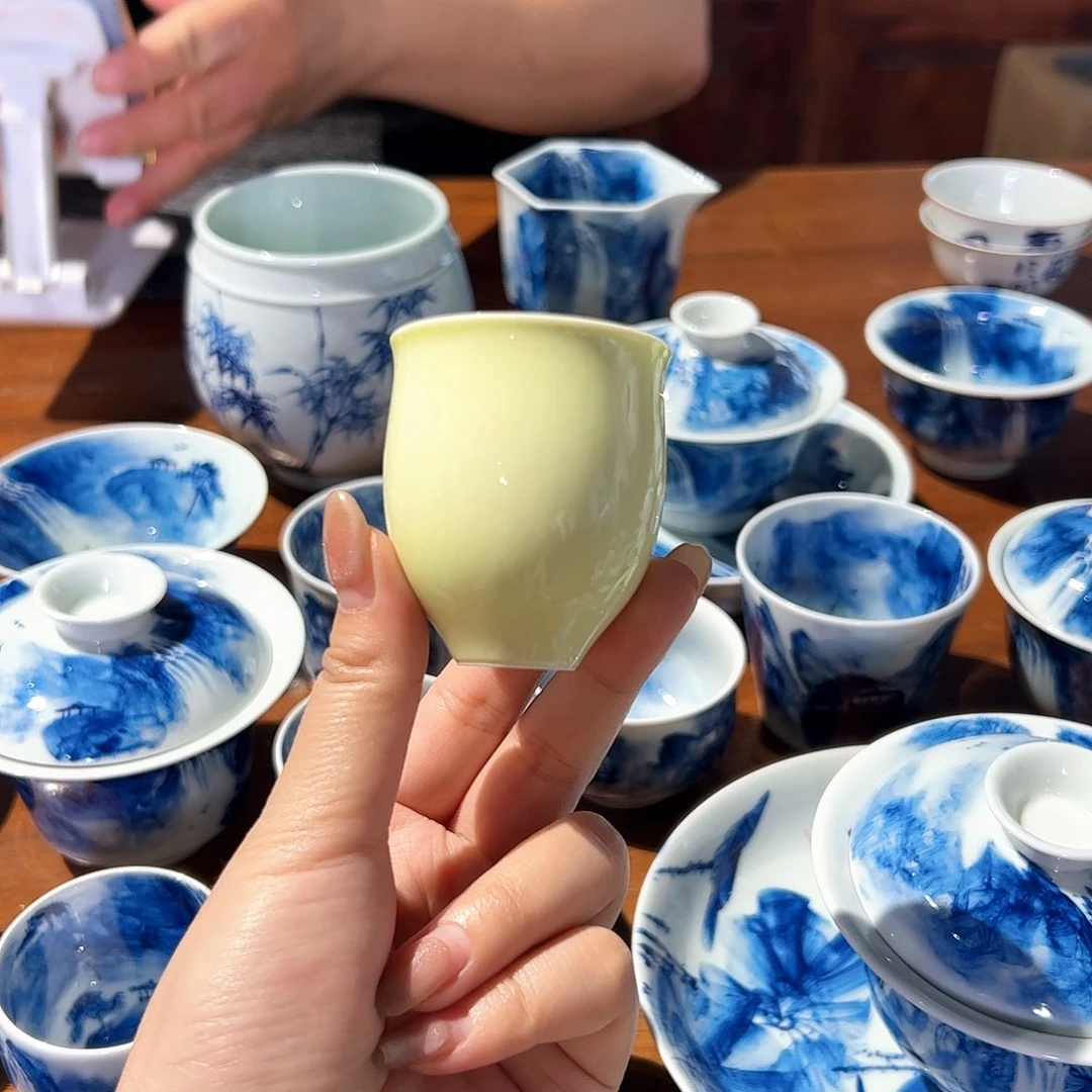 杯青花手绘竹子主人杯