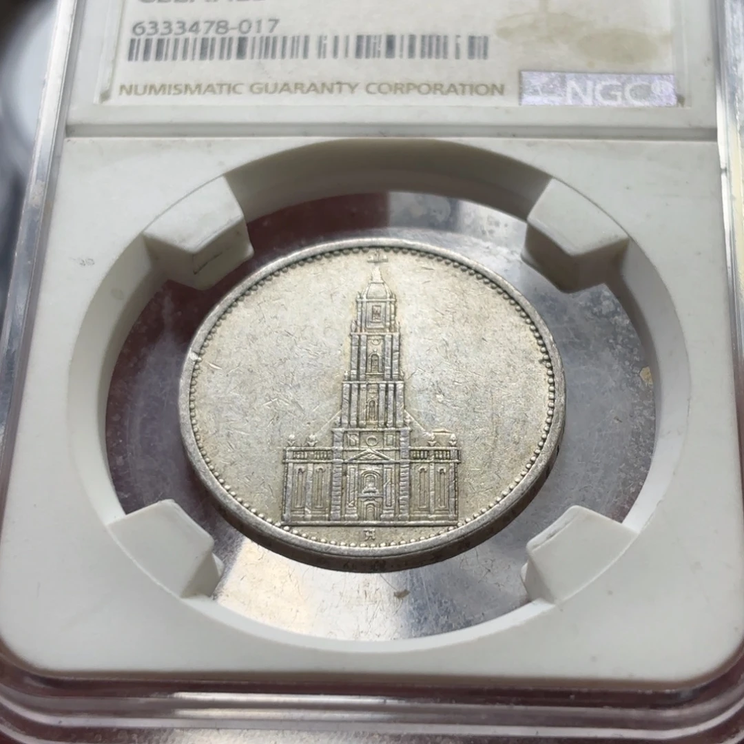 银Ag900德国波茨坦大教堂5马克银币