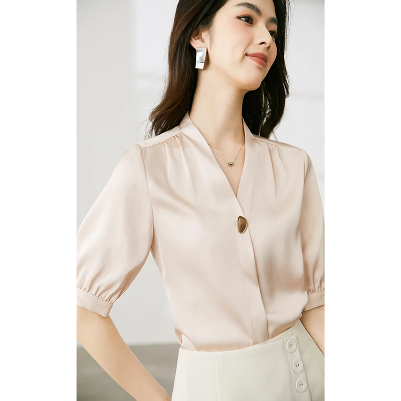 【新品】夏装V领职业衬衫女24012384