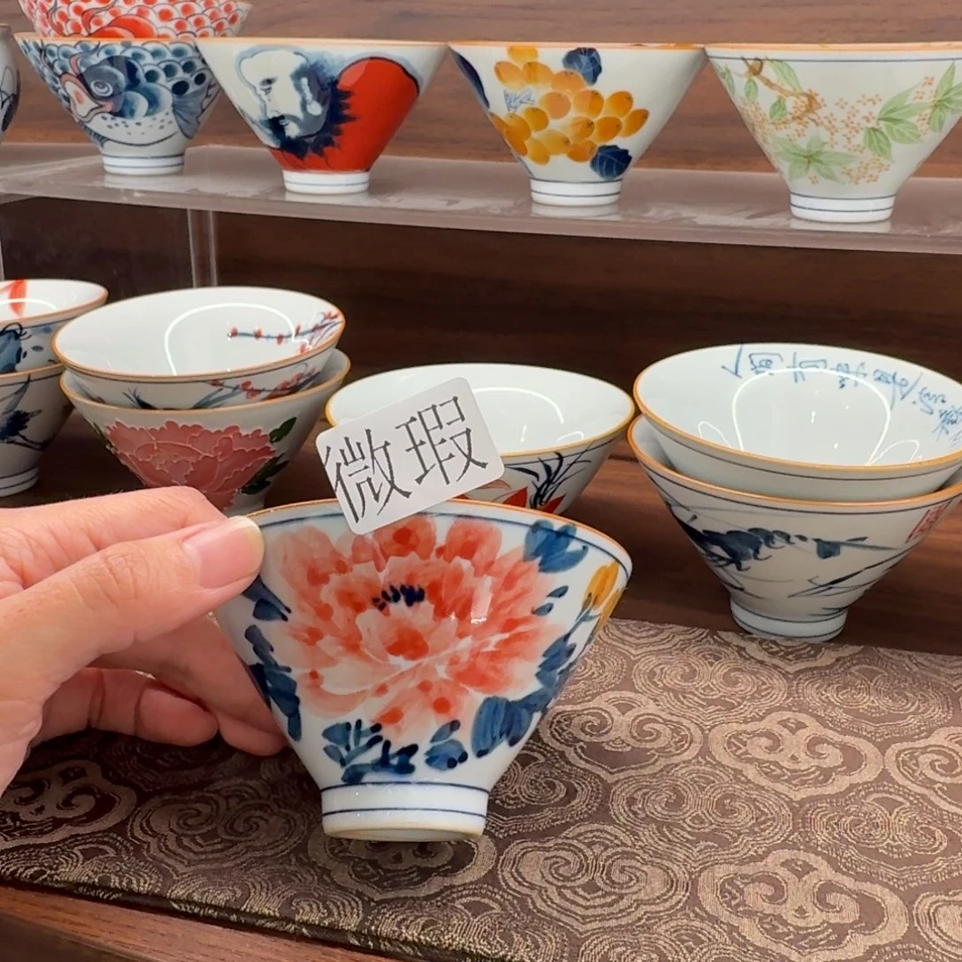釉下手绘茶具微瑕