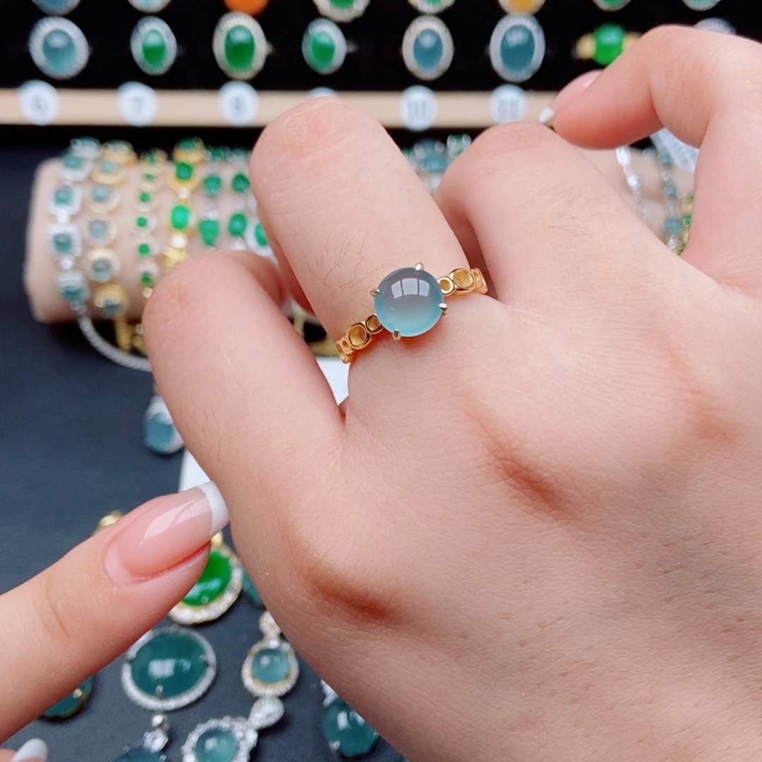 银S925镶嵌戒指翡翠