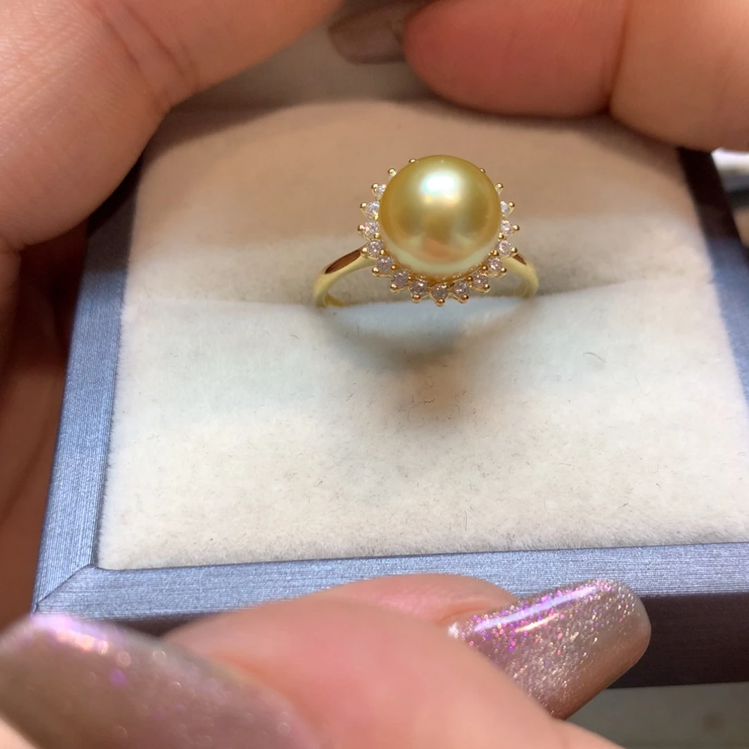 海水珍珠戒指银S925镶嵌