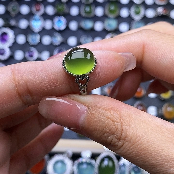 岫玉戒指银S925镶嵌要****！