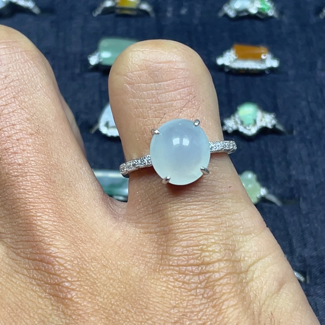 翡翠银S925镶嵌戒指
