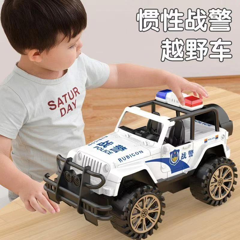 越野警车滑行仿真大号儿童越野车玩具模型警察吉普车男孩玩具车