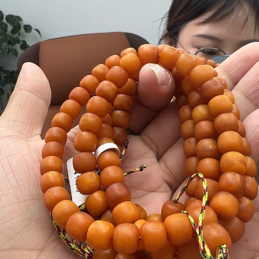 手链琥珀未镶嵌橘皮多圈卡8MM