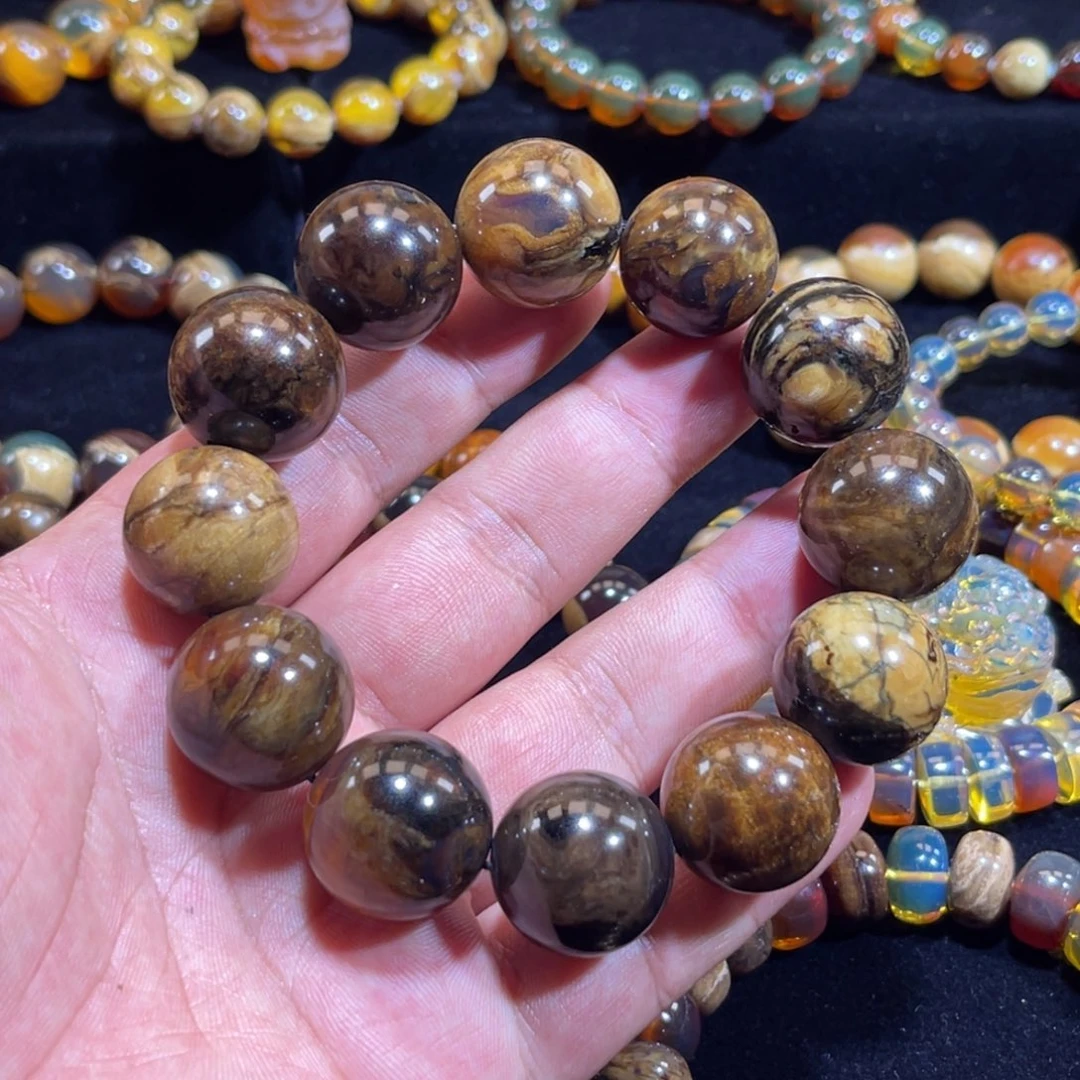 琥珀未镶嵌手链20规格大根珀手串