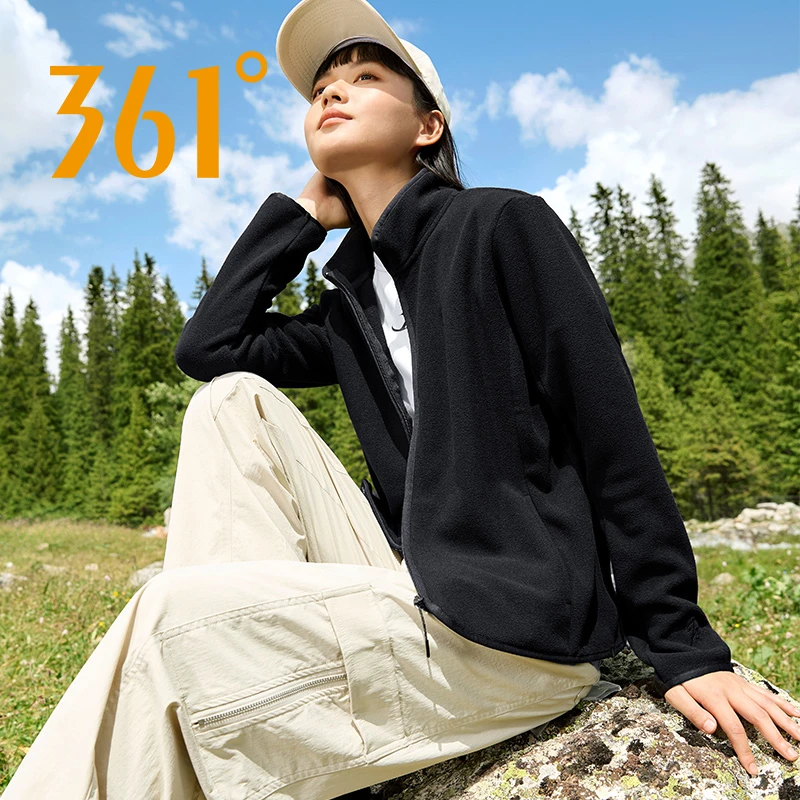 361°女款薄款宽松长袖百搭短外套宽松型立领保暖针织加绒加厚秋冬