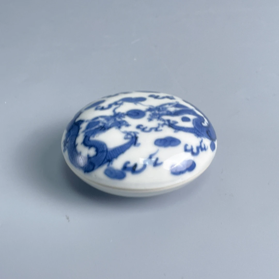清光绪青花龙纹印泥盒-M25DK000D88-01