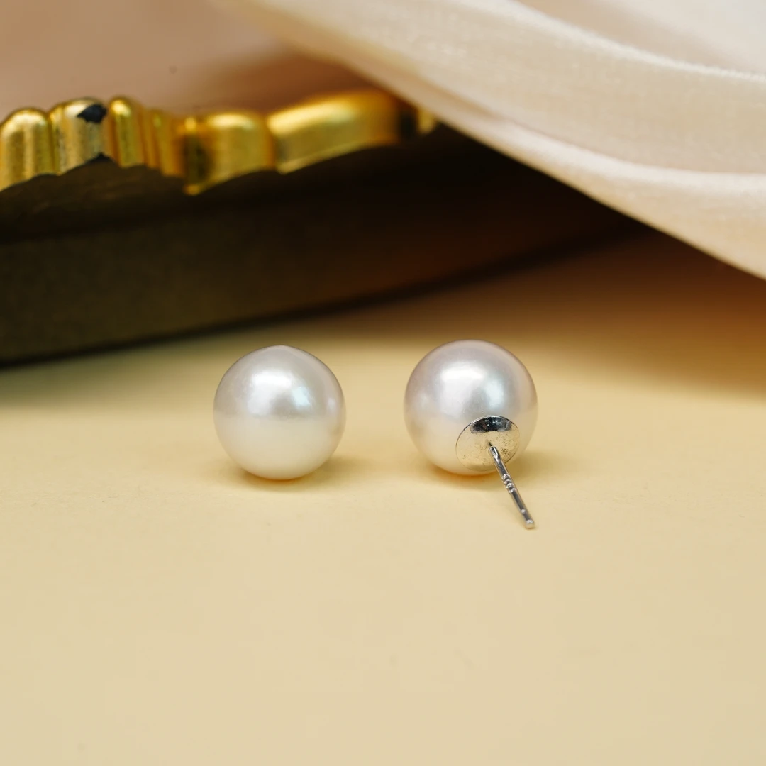 【小北好物】S925银淡水珍珠耳钉约9.5-10mm【多样性发一】-17QJ07X85
