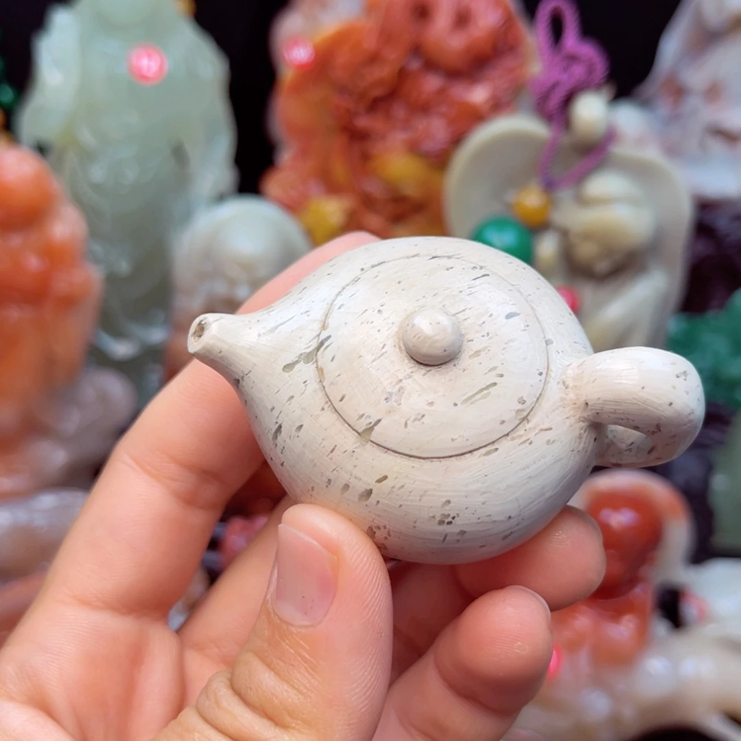 寿山石茶壶手玩件