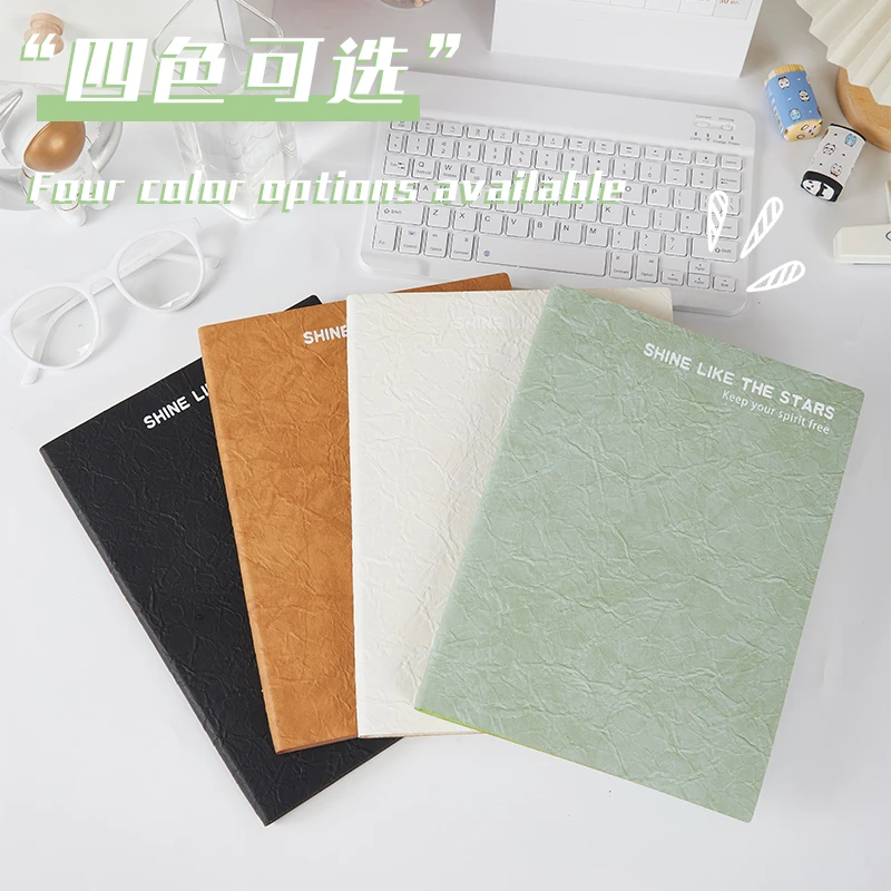 B5褶皱皮交字贴心本/横线内页/96张192页