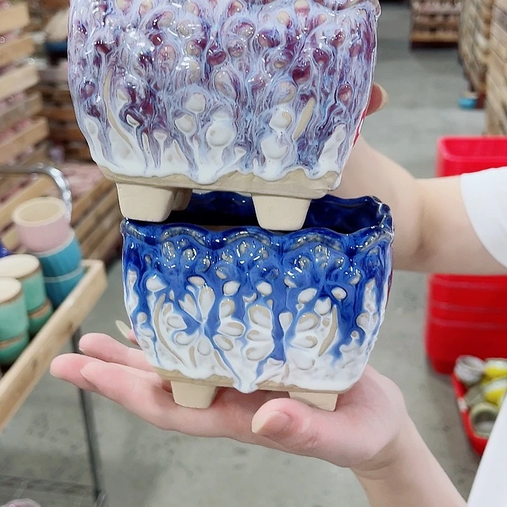 有孔，凑10元包邮陶瓷花盆发货！