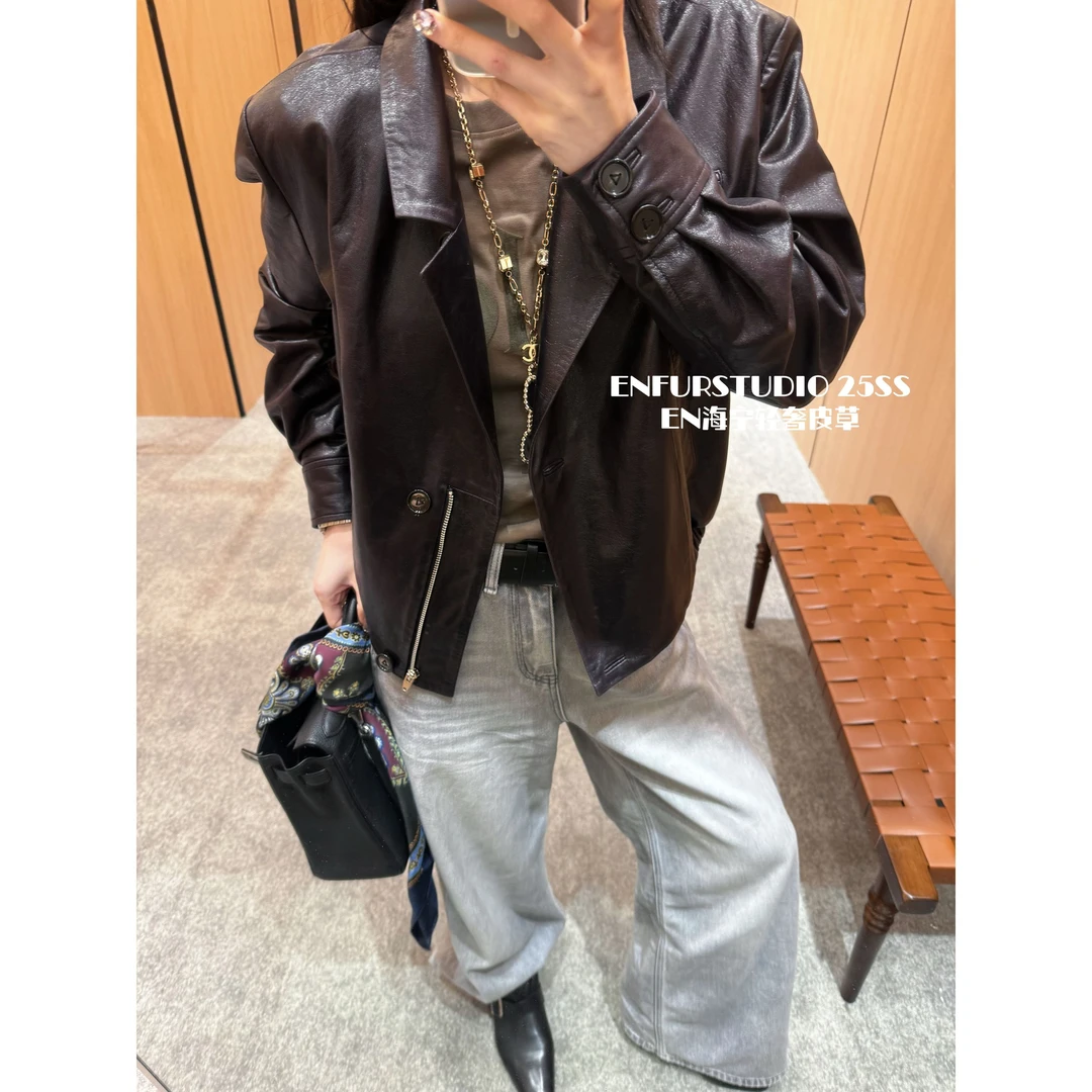 EN 2025/SS | 月光华尔兹 设计师款绵羊皮皮衣外套GG25159
