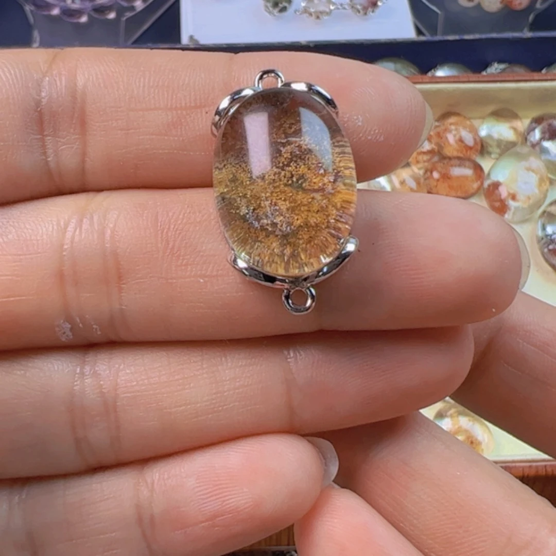 水晶手链银S800镀金镶嵌笨**这