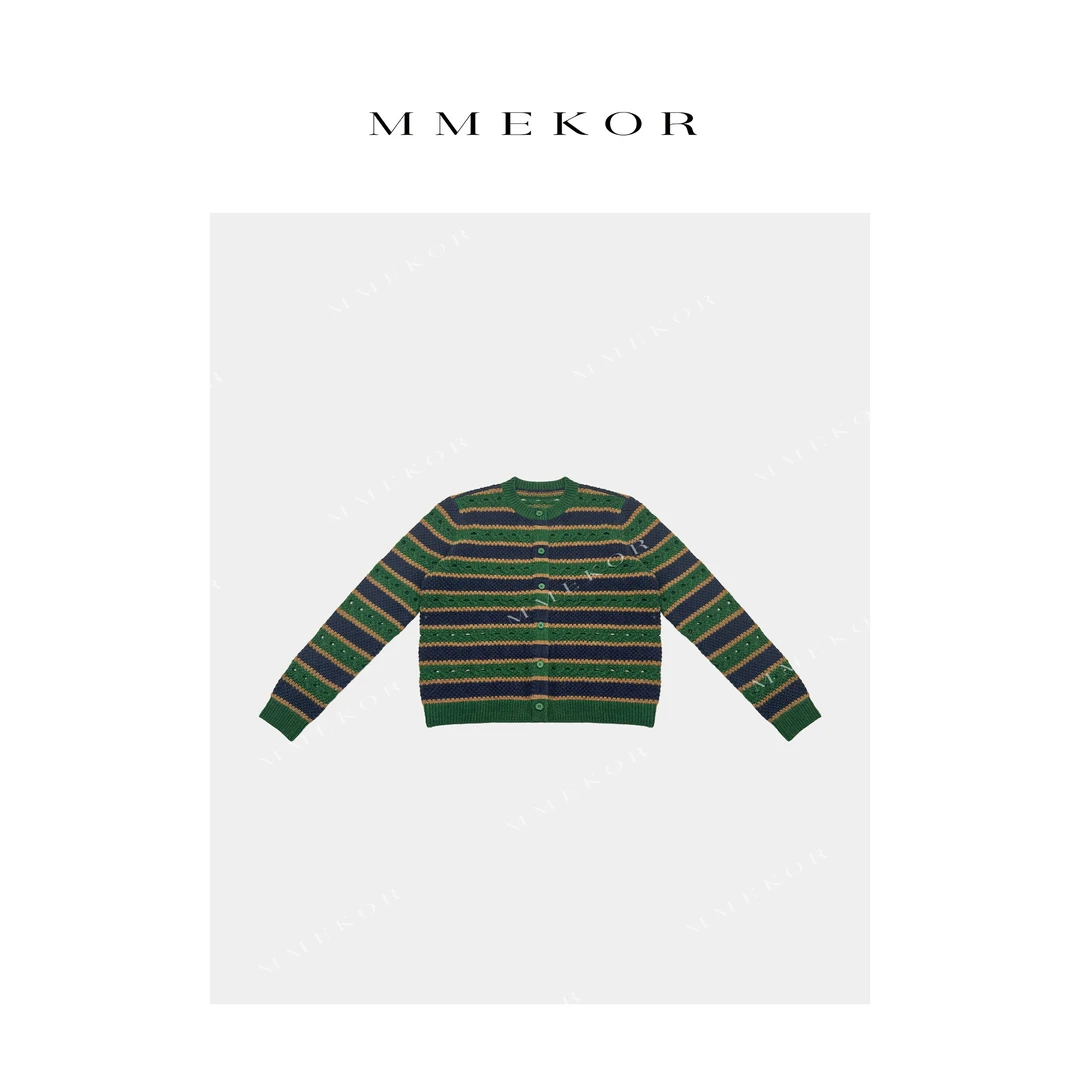 MMEKOR“电台情歌”针织衫 2025新款秋款活力常青藤上衣 30255