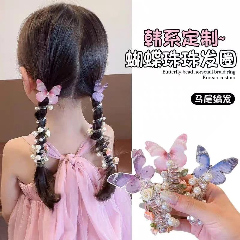 日系简约泡泡辫头绳女2025新款高级感爱心电话线发圈马尾编发神器