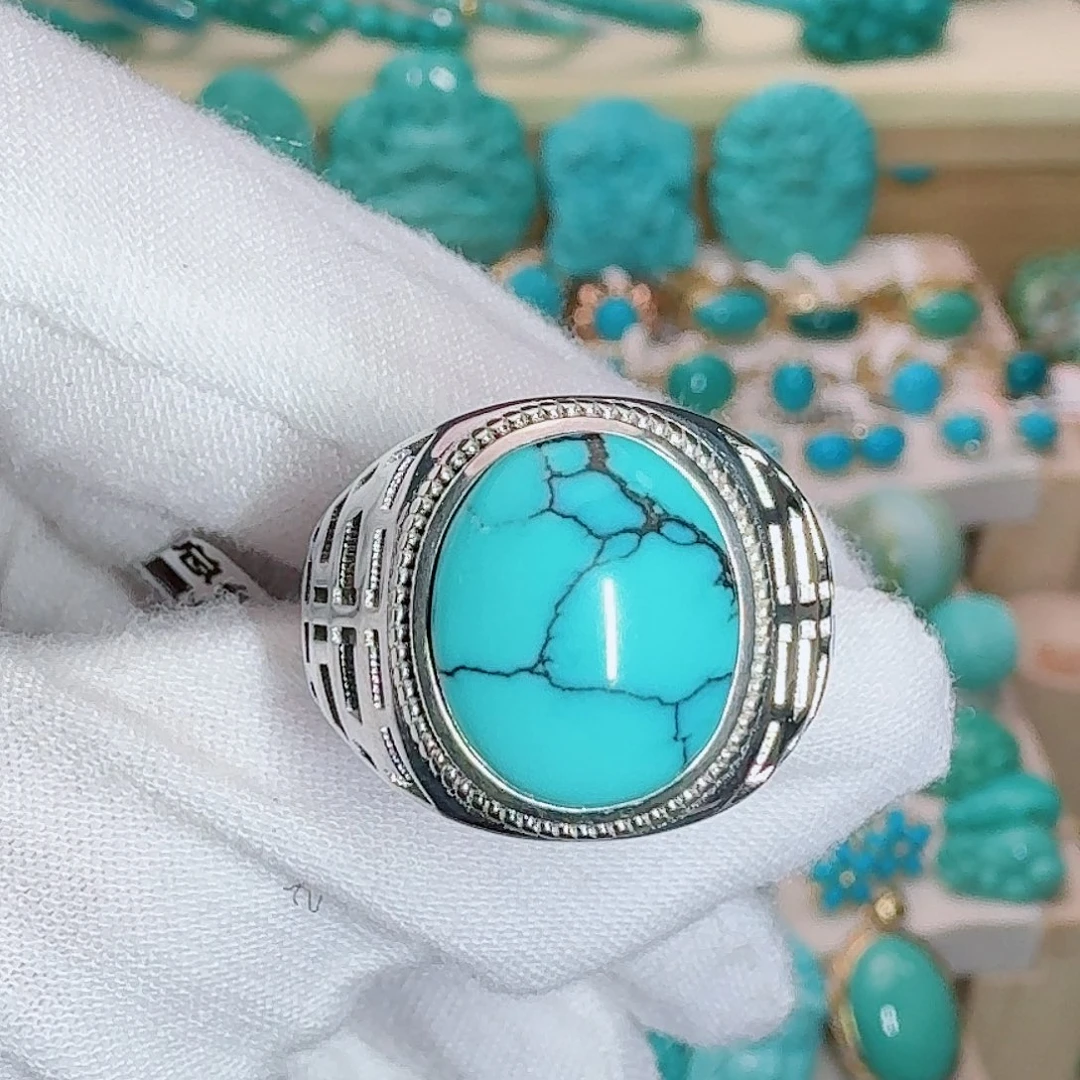 绿松石银S925镶嵌珠宝奇石