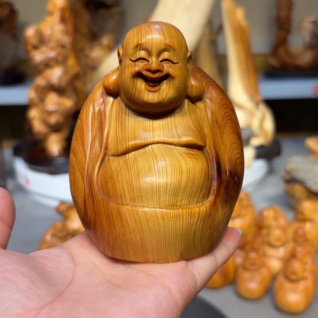 木太行崖柏弥勒佛