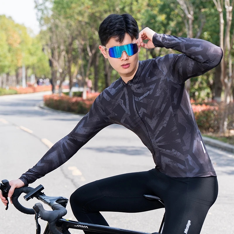 骑行服男夏季长袖上衣山地车自行车衣服公路车骑行服长上衣男士