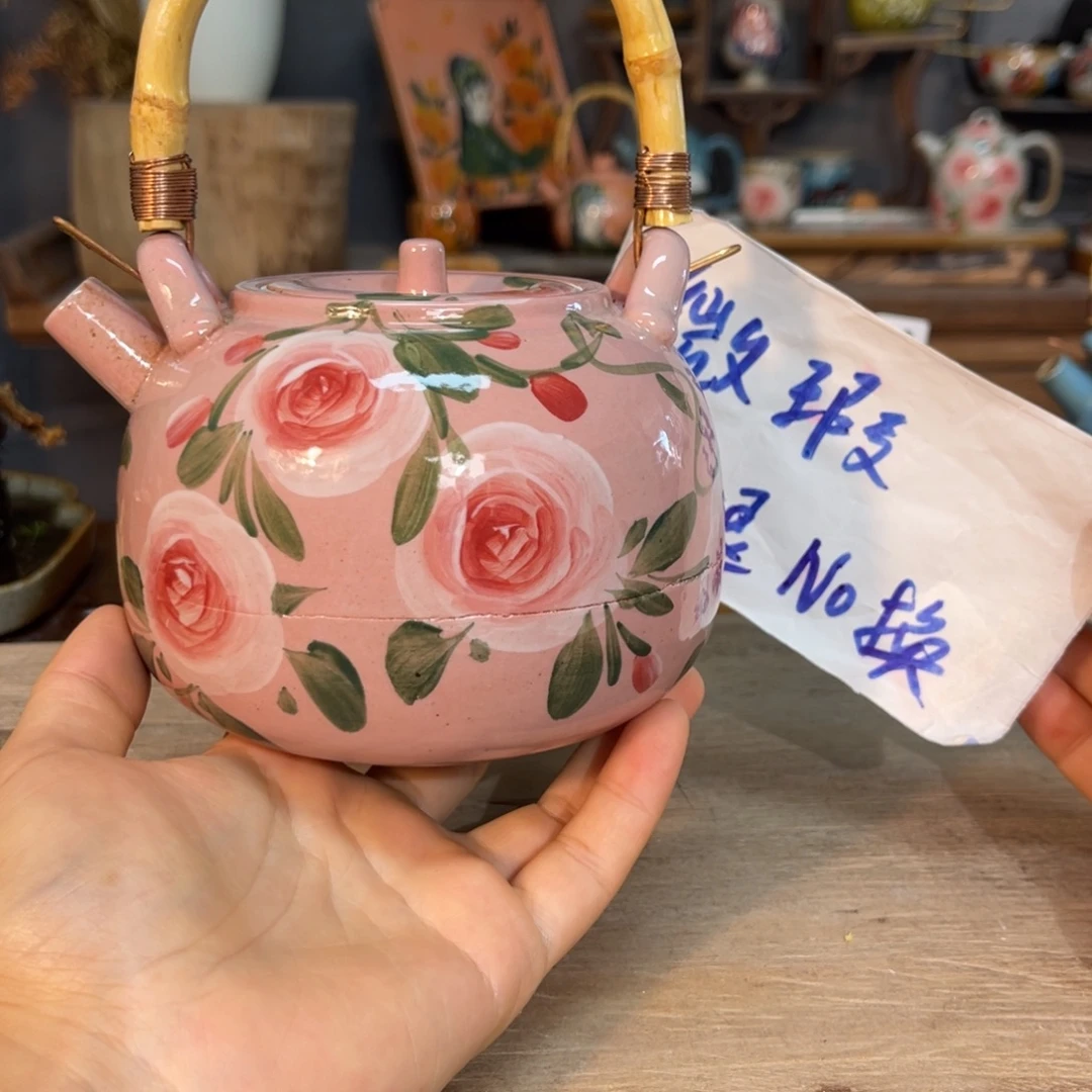 壶素浅陶瓷手工手绘