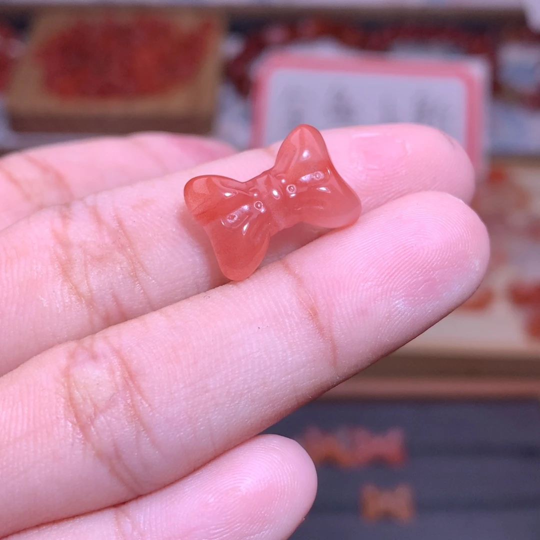 麻***驴南红玛瑙未镶嵌珠宝半成品蝴蝶结