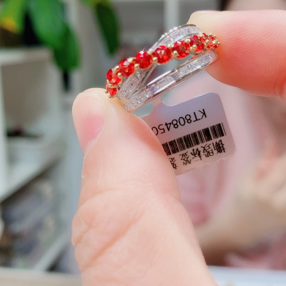 戒指蓝宝石银S925镶嵌