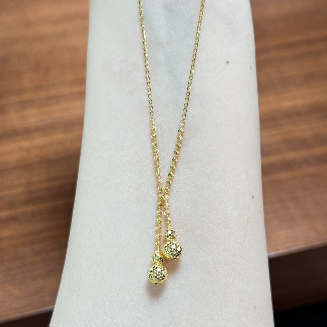 X【葫芦流苏套链】足金999精工5G