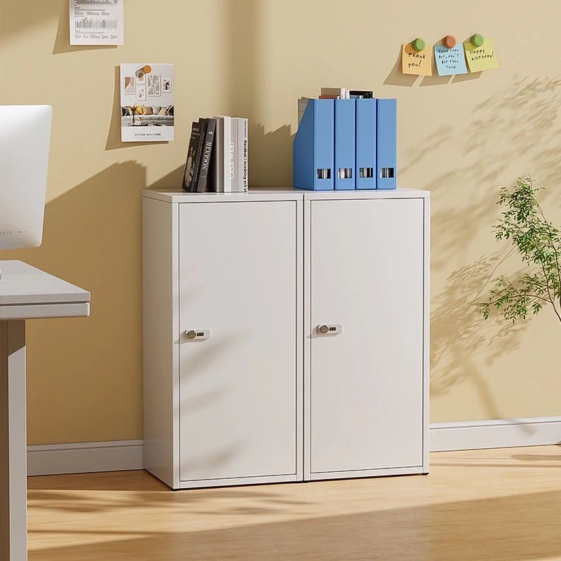 奶油风床头柜家用餐边柜铁艺现代单门储物柜铁皮收纳柜夹缝小柜子