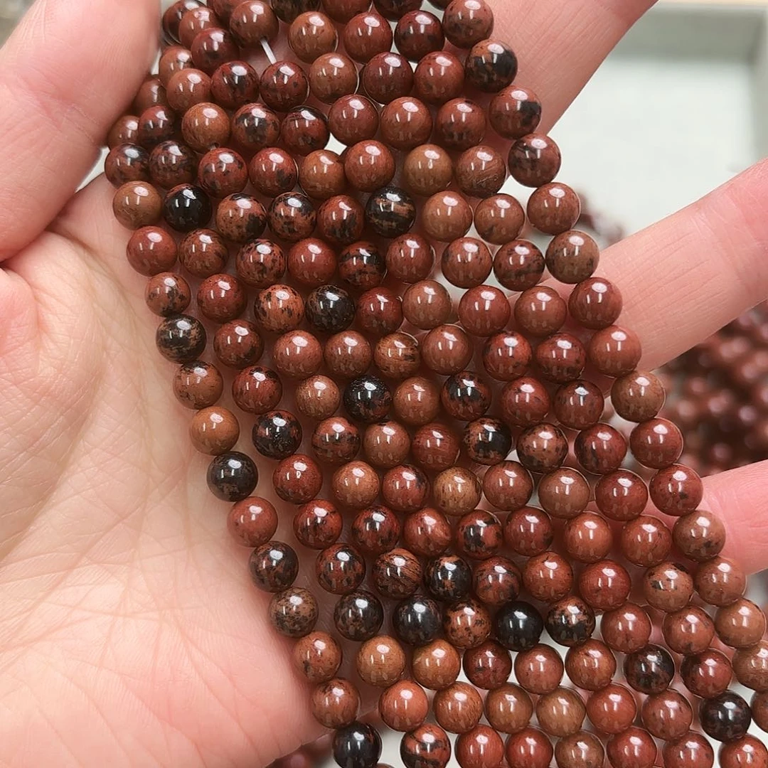 玛瑙/玉髓未镶嵌珠宝半成品卡6金天鹅圆珠一条