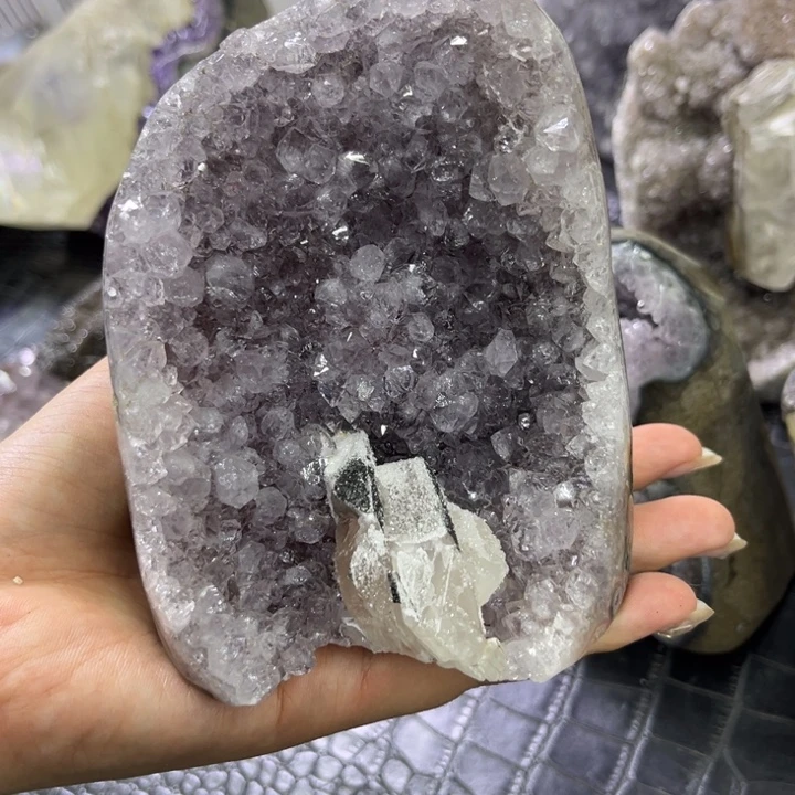 发饰未镶嵌水晶奇石紫晶簇