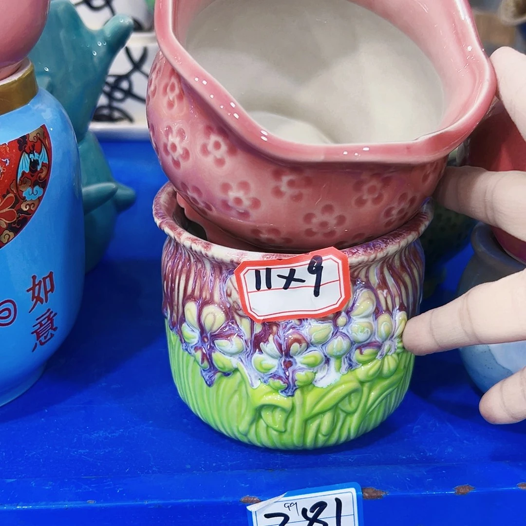 外贸尾单陶瓷花盆凑单10米包邮