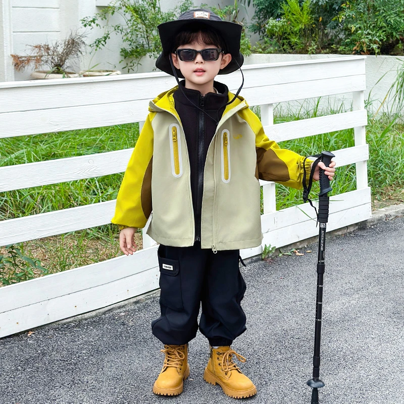 儿童装男童冲锋衣外套秋冬季2025新款加厚三合一外套加绒夹棉上衣