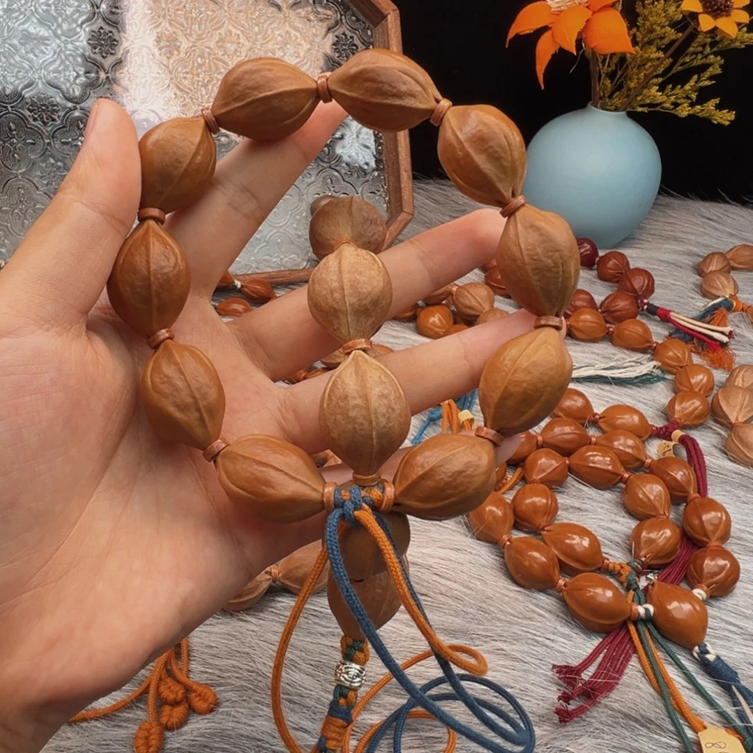菓***爹橄榄核手串梅林铁核18×27+19×27三通去霜款鲨鱼背
