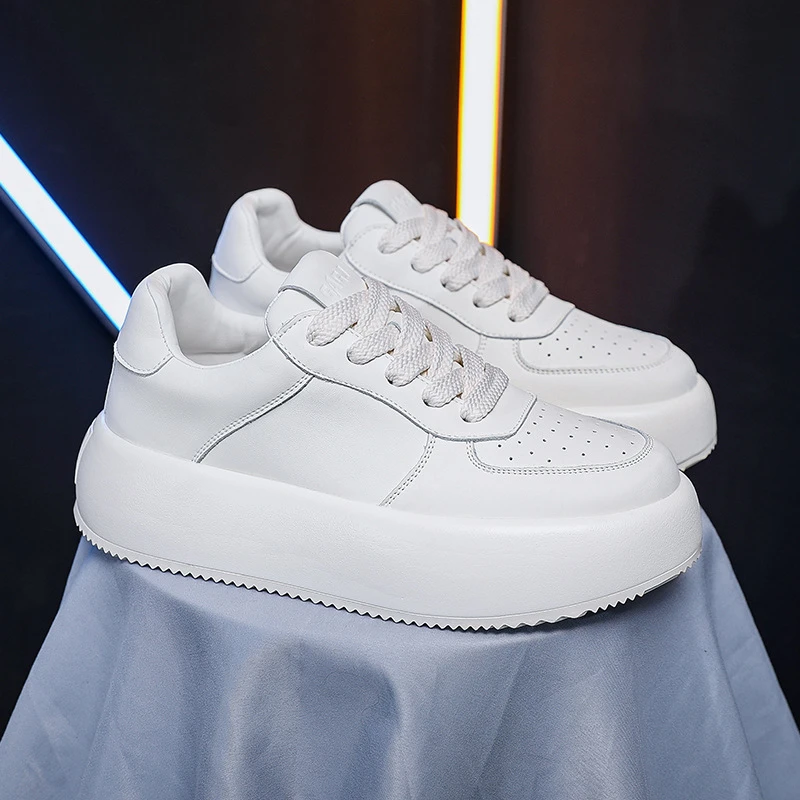 新款男式厚底小白鞋增高运动韩版时尚百搭网红潮款休闲男板鞋