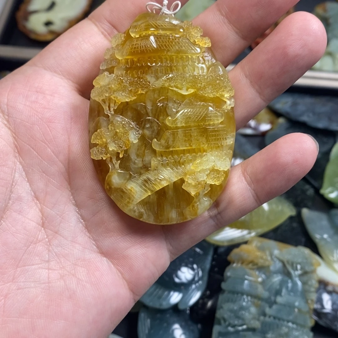 未镶嵌蛇纹石玉吊坠(不含链)