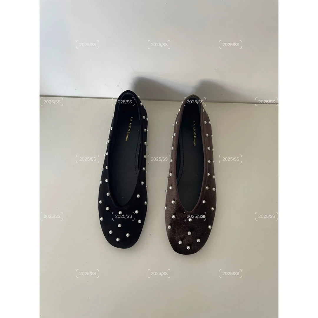 【娇娇私服定制】新款上新时尚珠珠绒面单鞋560-58#