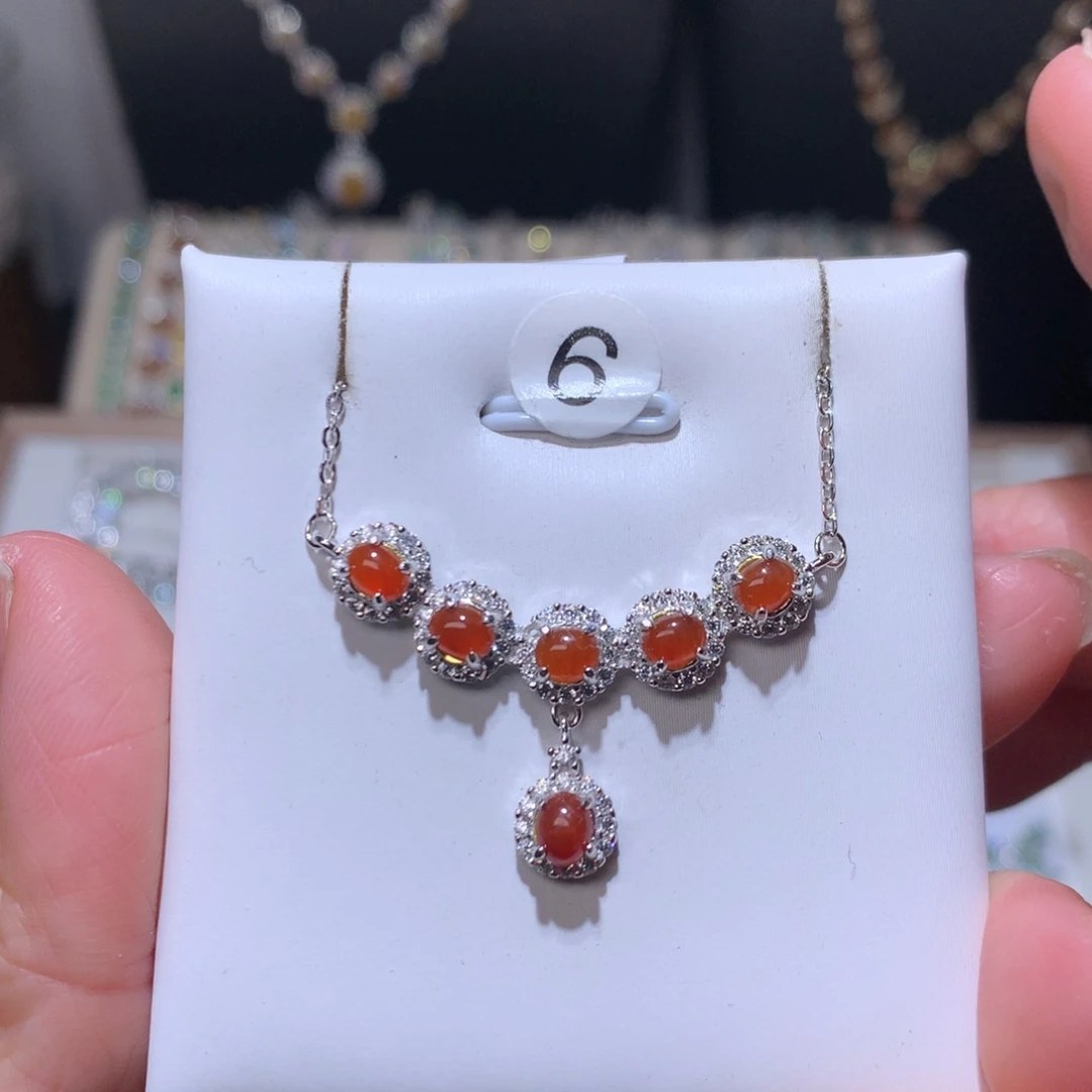 翡翠颈饰银S925镶嵌锁骨链