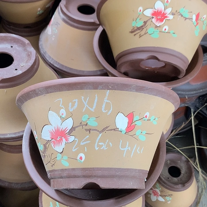 紫砂花盆紫砂处理30口径圆斗