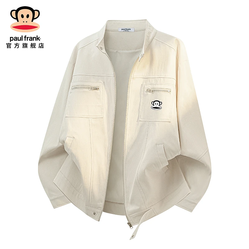paul frank/大嘴猴潮牌立领工装外套男秋冬新款帅气宽松百搭夹克