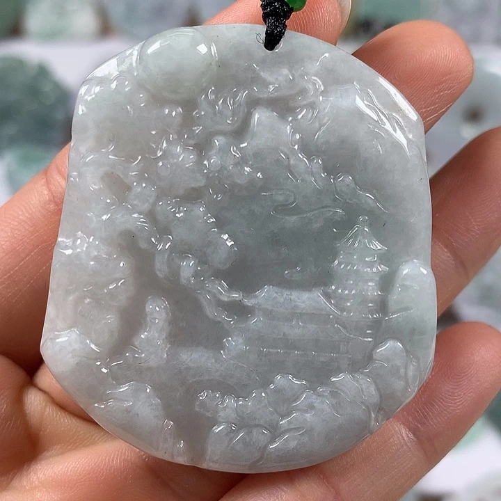 翡翠未镶嵌颈饰山水福利