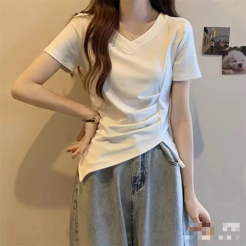 【编码200-299】苏苏SUins小众服饰短款韩系气质设计感夏季白色显瘦